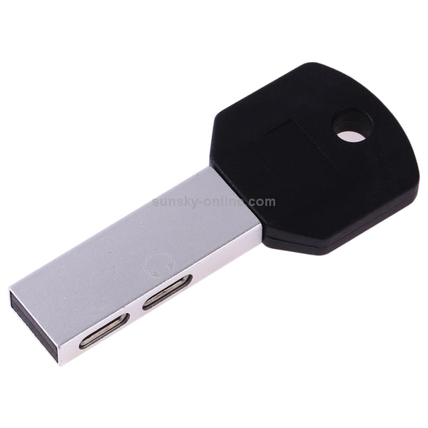 RC16 Dual 8 Pin Female to 8 Pin Male Key Shape Mini Portable Audio & Charge Adapter(White)