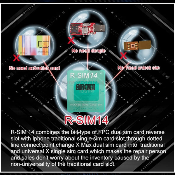 R-SIM 14 V18 Ultra Universal ICCID SIM Unlock Card for iPhone X, XS, XR, XS Max, 8 & 8 Plus, 7 & ...