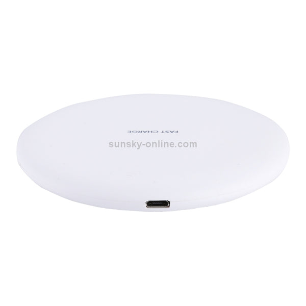 9V 1A 5V 1A Universal Round Shape Fast Qi Standard Wireless Charger(White)