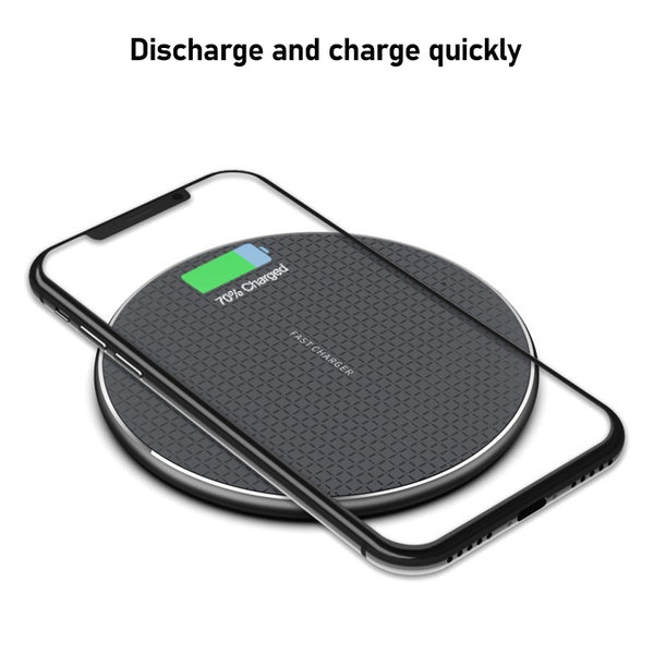 K8 30W K8 30W Aluminum Alloy Round Desktop Wireless Charger with 1m Type-C Fast Charging C...(Black)