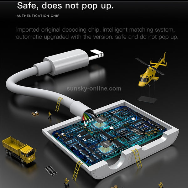 JOYROOM S-Y104 Ben Series Apple Dual Lightning Adapter, Length: 1.2m(White)