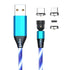 3 in 1 2.4A USB to 8 Pin Micro USB USB-C Type-C 540 Degree Bendable Streamer Magnetic Data ...(Blue)