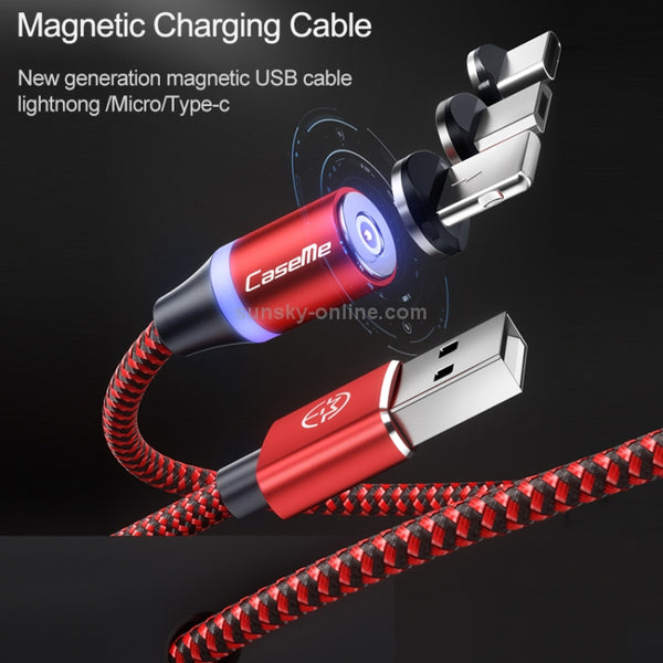 CaseMe Series 2 USB to 8 Pin Magnetic Charging Cable, Length: 1m (Red)