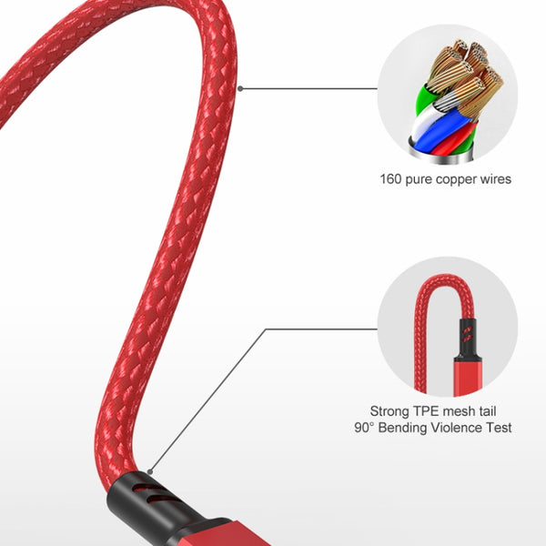 Orange Plug 3A 3 in 1 USB to Type-C 8 Pin Micro USB Fast Charging Cable, Cable Length: 1.2m(Black)