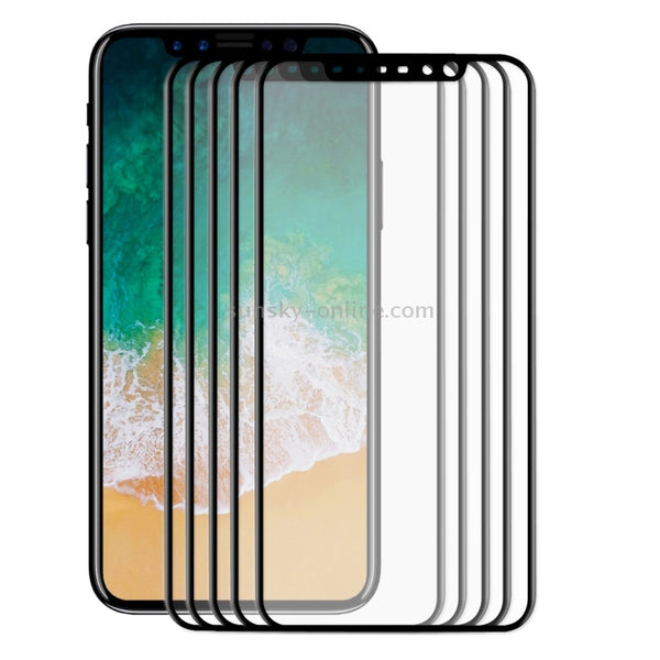 For iPhone X 5pcs ENKAY Hat-Prince 0.2mm 9H Surface Hardness 3D Explosion-proof Full Scree...(Black)