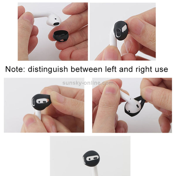 1 Pair Wireless Bluetooth Earphone Silicone Ear Caps Earpads for Apple AirPods(Black)
