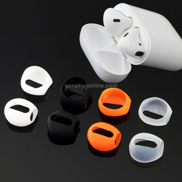 1 Pair Wireless Bluetooth Earphone Silicone Ear Caps Earpads for Apple AirPods(White)
