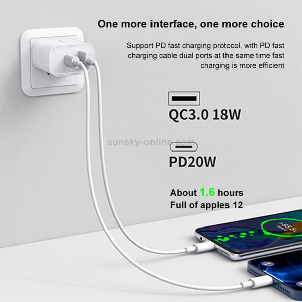 WK WP-U53 QC3.0 Charger 20W USB Type-C Maxspeed PD Fast Charger(EU Plug)