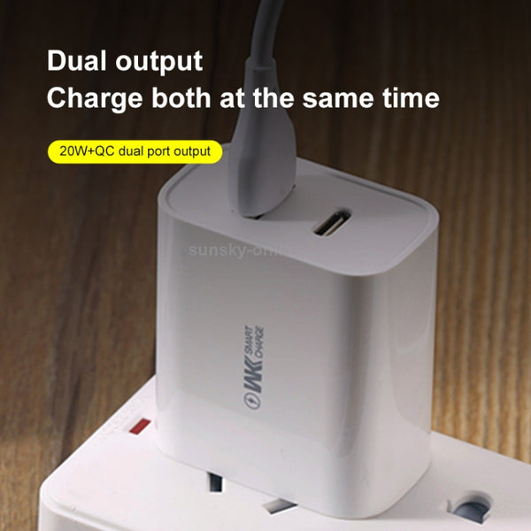 WK WP-U53 QC3.0 Charger 20W USB Type-C Maxspeed PD Fast Charger(EU Plug)