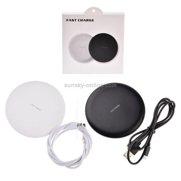 TOVYS-KC-N5 9V 1A Output Frosted Round Wire Qi Standard Fast Charging Wireless Charger, Ca...(White)