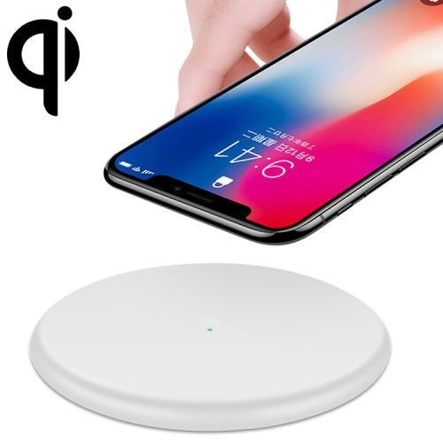 TOVYS-KC-N5 9V 1A Output Frosted Round Wire Qi Standard Fast Charging Wireless Charger, Ca...(White)