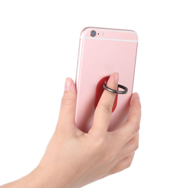 Universal Phone Adhesive Metal Plate 360 Degree Rotation Stand Finger Grip Ring Holder(Red)