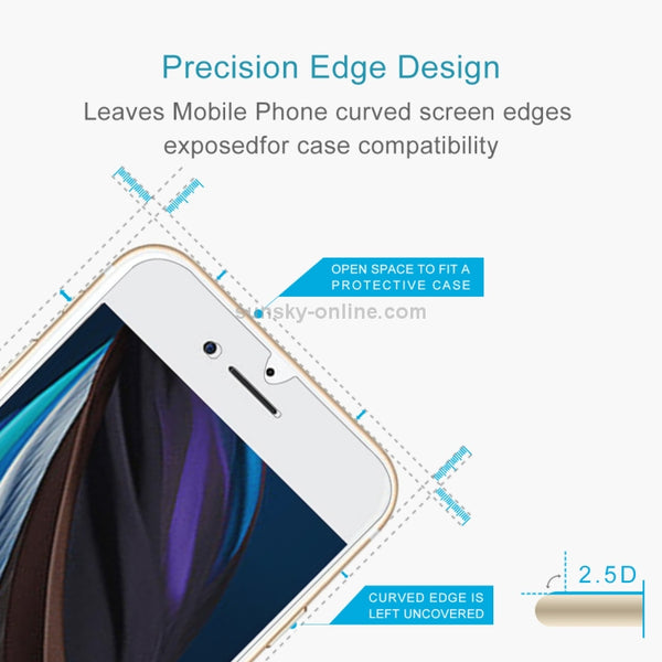 For iPhone SE 2022 SE 2020 10pcs Large Arc EdgeTempered Glass Film