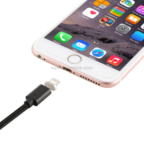 1m 3 in 1 USB to Micro USB and 8 Pin and USB-C Type-C Magnetic Detachable Cable(Black)
