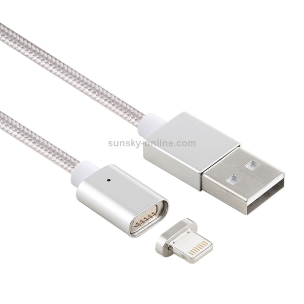 1m 3 in 1 USB to Micro USB and 8 Pin and USB-C Type-C Magnetic Detachable Cable(Silver)