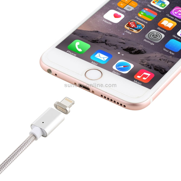 1m 3 in 1 USB to Micro USB and 8 Pin and USB-C Type-C Magnetic Detachable Cable(Silver)