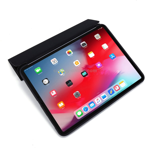 For iPad Pro 11 (2020) PC PU Leather Tablet Case with Three-folding Holder(Black)