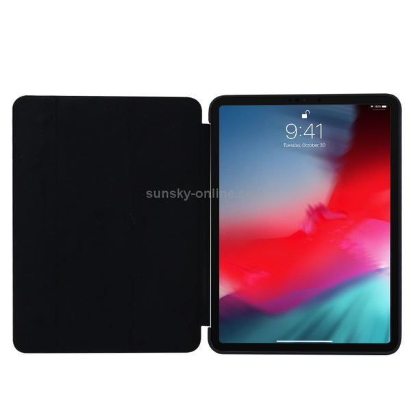 For iPad Pro 11 (2020) PC PU Leather Tablet Case with Three-folding Holder(Black)