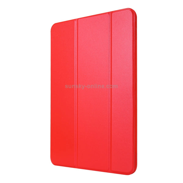 For iPad Pro 11 (2020) PC PU Leather Tablet Case with Three-folding Holder(Red)