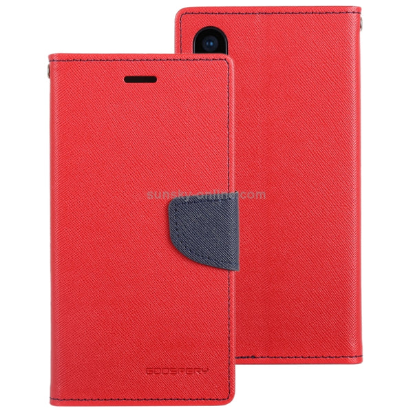 For iPhone X XS GOOSPERY FANCY DIARY Horizontal Flip Leather Case with Holder & Card Slots &...(Red)