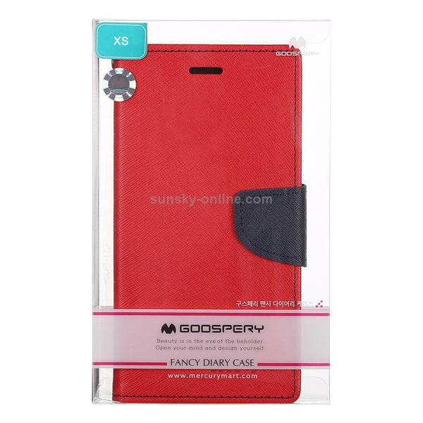 For iPhone X XS GOOSPERY FANCY DIARY Horizontal Flip Leather Case with Holder & Card Slots &...(Red)