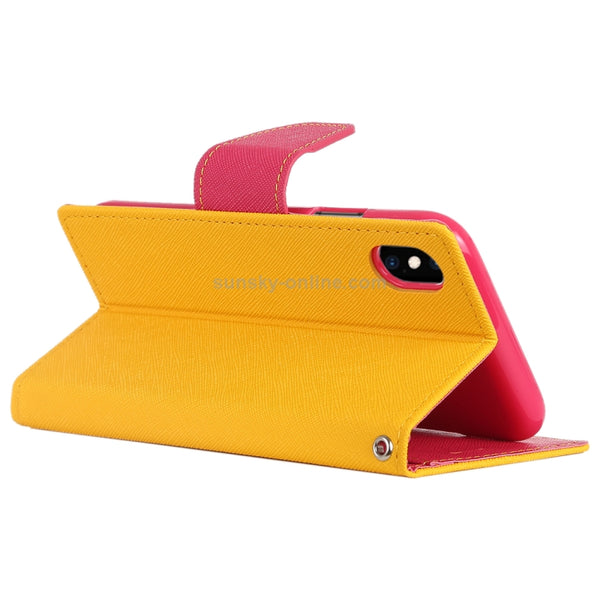 For iPhone X XS GOOSPERY FANCY DIARY Horizontal Flip Leather Case with Holder & Card Slot...(Yellow)