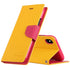 For iPhone X XS GOOSPERY FANCY DIARY Horizontal Flip Leather Case with Holder & Card Slot...(Yellow)