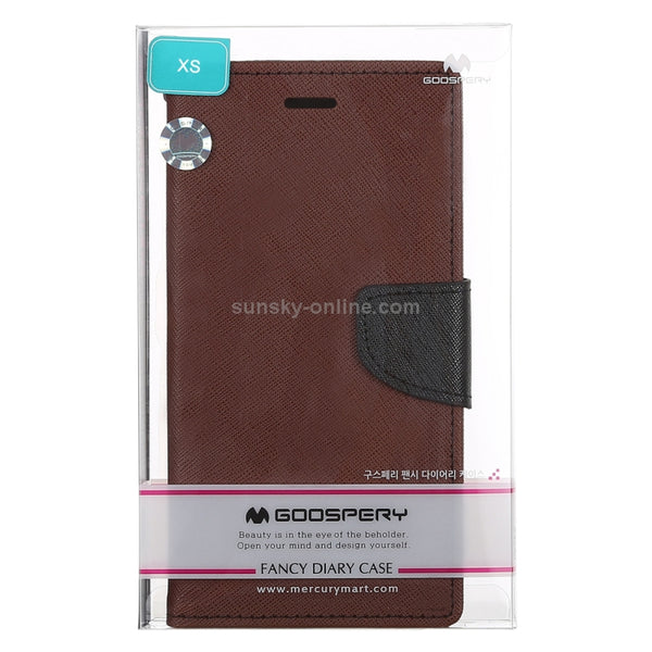 For iPhone X XS GOOSPERY FANCY DIARY Horizontal Flip Leather Case with Holder & Card Slots...(Brown)