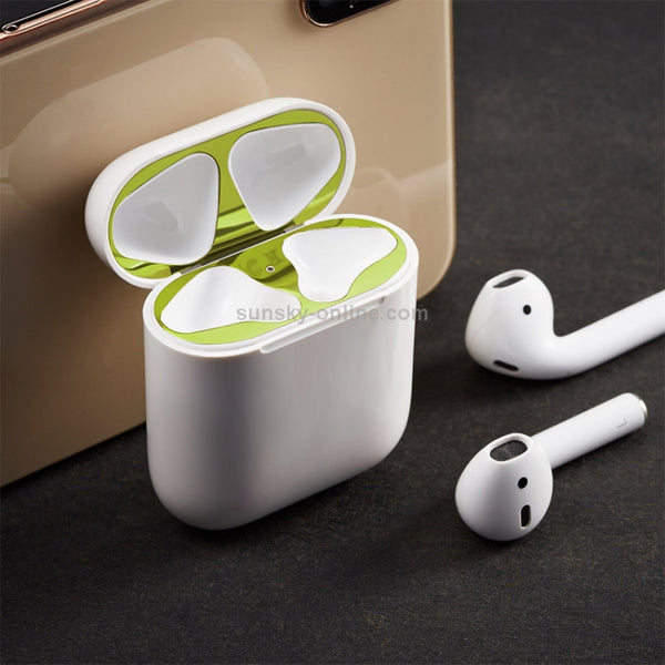Metal Dustproof Sticker for Apple AirPods 1(Green)
