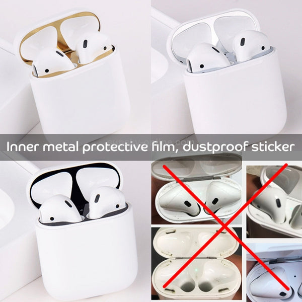 Metal Dustproof Sticker for Apple AirPods 1(Blue)