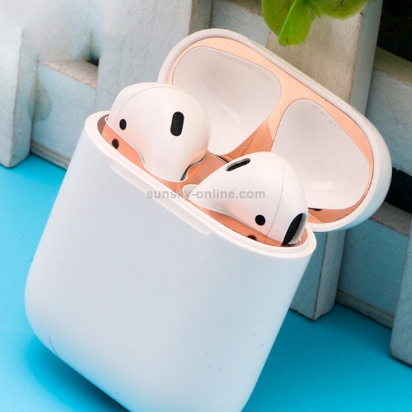 Metal Dustproof Sticker for Apple AirPods 1(Rose Gold)
