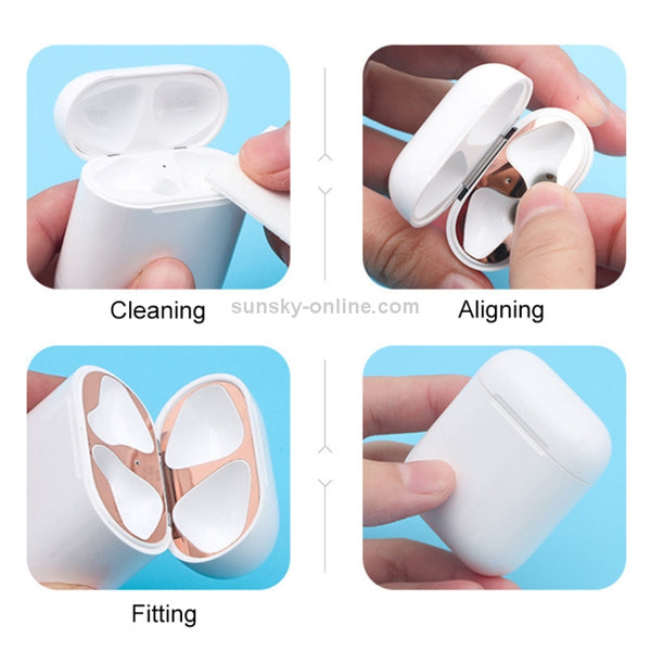 Metal Dustproof Sticker for Apple AirPods 1(Silver)