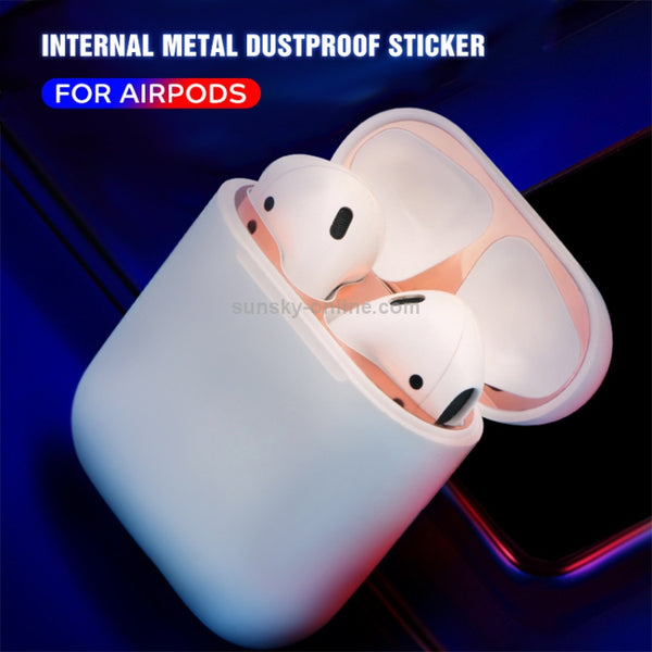 Metal Dustproof Sticker for Apple AirPods 2(Blue)