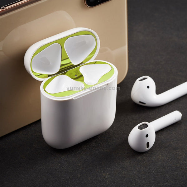 Metal Dustproof Sticker for Apple AirPods 2(Blue)