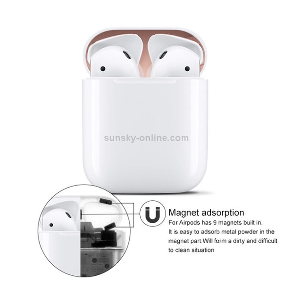 Metal Dustproof Sticker for Apple AirPods 2(Blue)