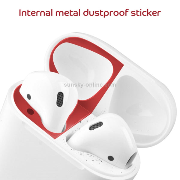Metal Dustproof Sticker for Apple AirPods 2(Blue)