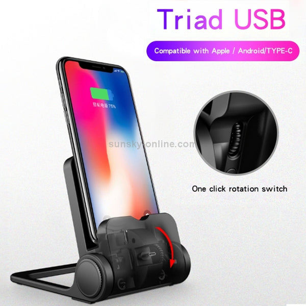 3 in 1 360 Degrees Rotation Phone Charging Desktop Stand Hol