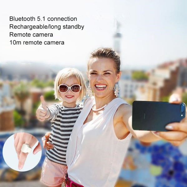 EPSK-010 Bluetooth 5.1 Phone Camera Controller Selfie Remote Control Ring(White)