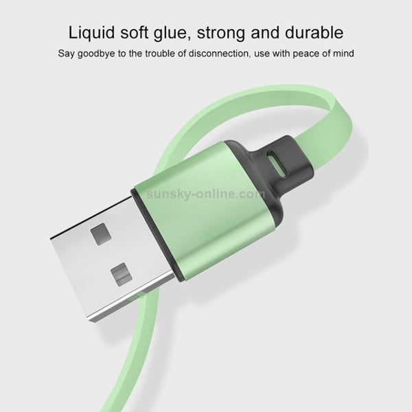 3.5A Liquid Silicone 3 in 1 USB to USB-C Type-C 8Pin Micro USB Retractable Data Syn Chargi...(Green)