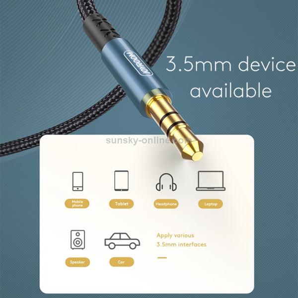 JOYROOM SY-10A1 AUX Audio Cable 3.5mm Male to Male Plug Jack Stereo Audio Wire AUX Car Ste...(Black)