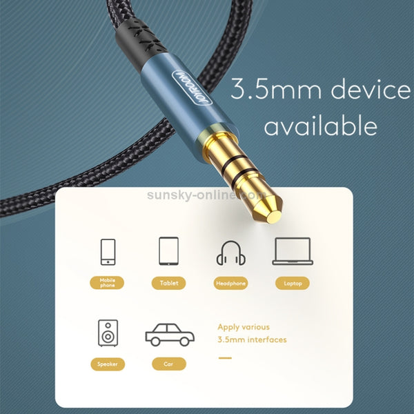 JOYROOM SY-20A1 AUX Audio Cable 3.5mm Male to Male Plug Jack Stereo Audio Wire AUX Car Ste...(Black)