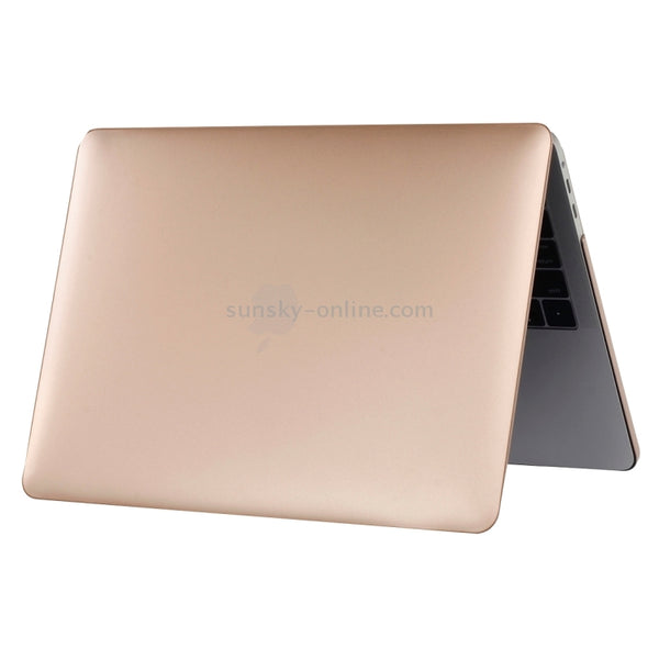 For 2016 New Macbook Pro 13.3 inch A1706 & A1708 Laptop PC Metal Oil Surface Protective Case (Gold)