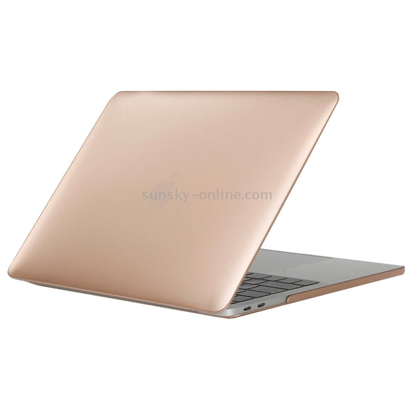 For 2016 New Macbook Pro 13.3 inch A1706 & A1708 Laptop PC Metal Oil Surface Protective Case (Gold)