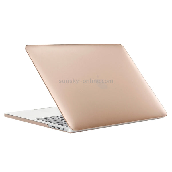 For 2016 New Macbook Pro 13.3 inch A1706 & A1708 Laptop PC Metal Oil Surface Protective Case (Gold)