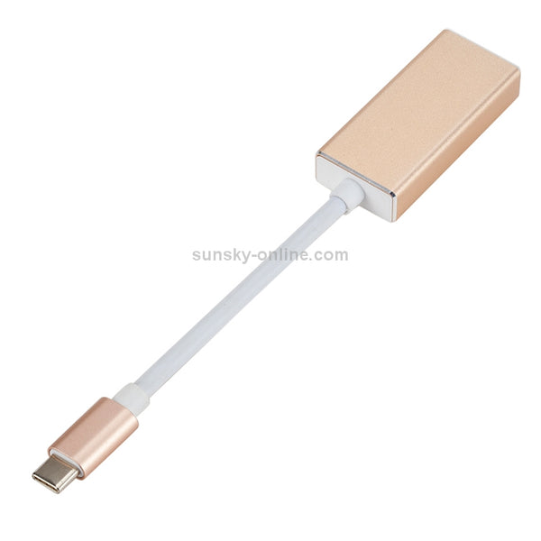 USB-C Type-C 3.1 Male to DP Female HD Converter, Length: 12cm (Gold)