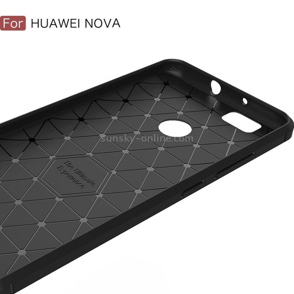 For Huawei nova Brushed Texture Carbon Fiber TPU Rugged Armo