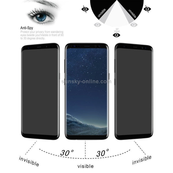 UV Full Cover Anti-spy Tempered Glass Film for Galaxy S8