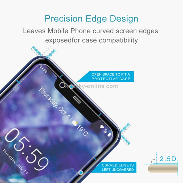 10 PCS 0.26mm 9H 2.5D Tempered Glass Film for Nokia 5.1 Plus