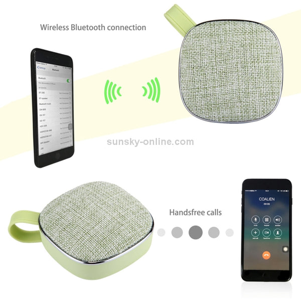 X25 Portable Fabric Design Bluetooth Stereo Speaker with Built-in MIC, Support Hands-free ...(Green)
