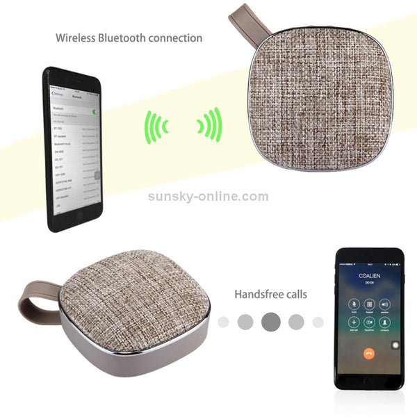 X25 Portable Fabric Design Bluetooth Stereo Speaker with Built-in MIC, Support Hands-free ...(Khaki)